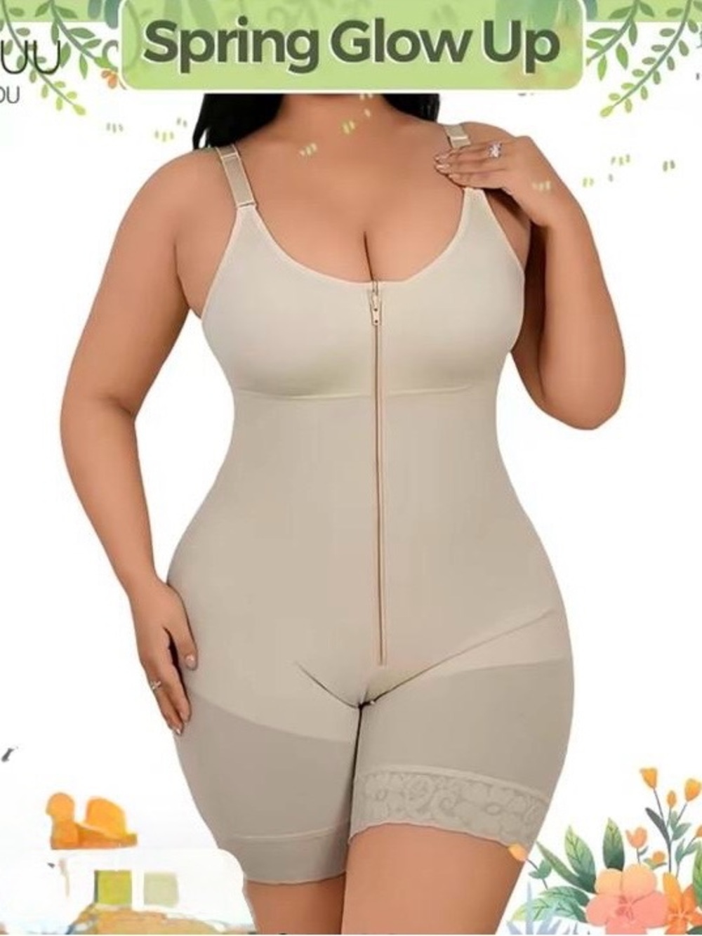Beige Sculpting Shapewear Bodysuit - Picture 5 of 5